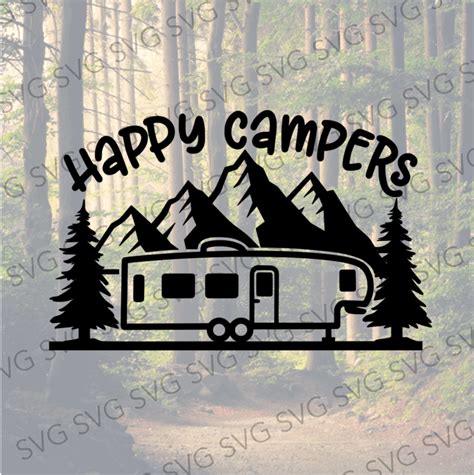 Fifth Wheel Svg Happy Campers Fifth Wheel Camper Svg Camper Etsy