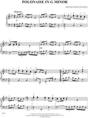 Polonaise In G Minor Bwv App Sheet Music Arrangements