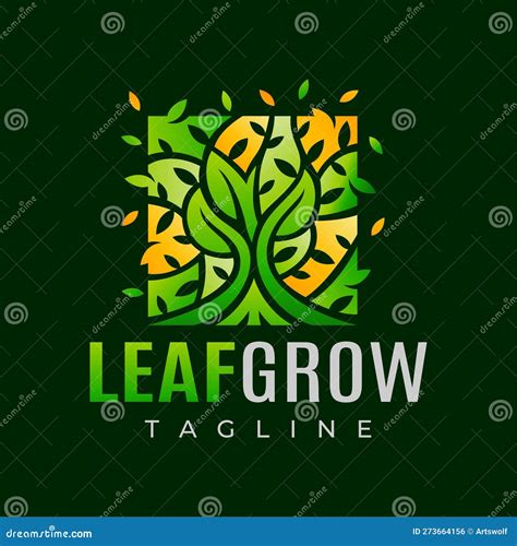 Modern Gradient Nature Leaf Grow Logo Design Colorful Organic Plant