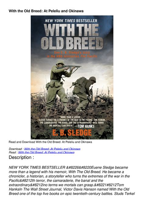 Read Pdf With The Old Breed At Peleliu And Okinawa With The Old