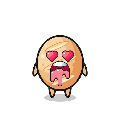 Premium Vector The Falling In Love Expression Of A Cute French Bread