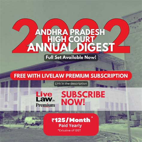 Live Law On Twitter Andhra Pradesh High Court Annual Digest