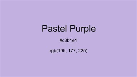 Pastel Purple Color Hex And Rgb Values