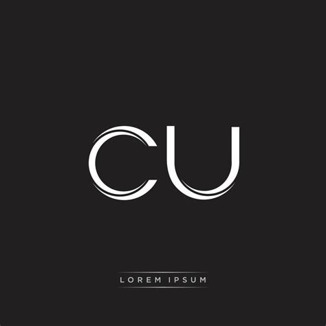 CU Initial Letter Split Lowercase Logo Modern Monogram Template