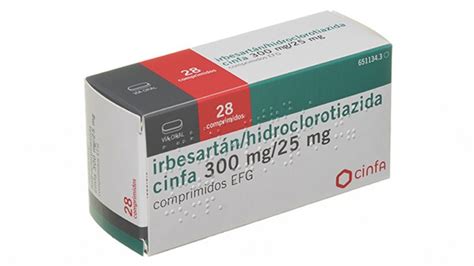 IRBESARTAN HIDROCLOROTIAZIDA CINFA 300 Mg 25 Mg COMPRIMIDOS EFG 28