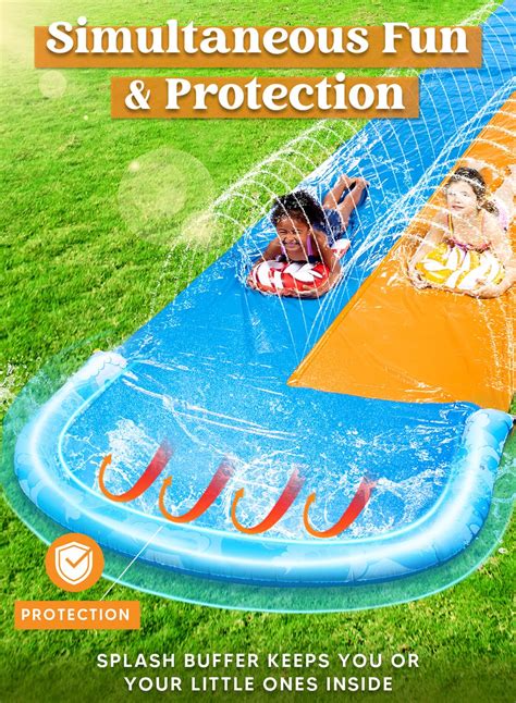 Syncfun 32 5ft Extra Long Water Slide And 2 Inflatable Boards Heavy