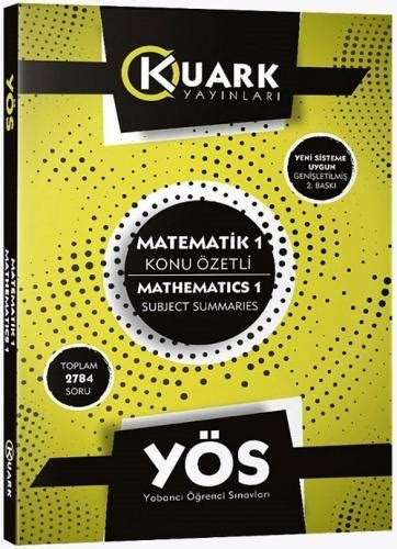 Kuark Yayınları YÖS Matematik 1 Konu Özetli Soru Bankası Komisyon