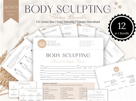 Body Sculpting Intake Forms Bundle Body Fat Reduction Treatment Bundle