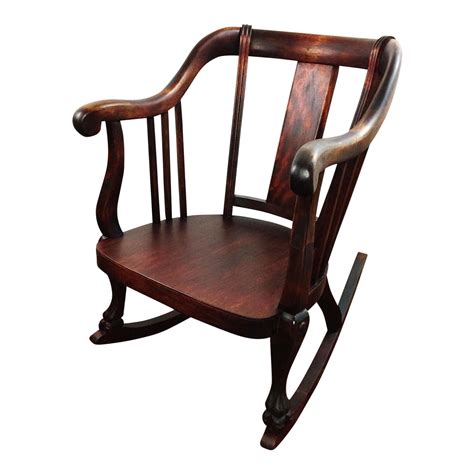 Antique Empire Barrel Back Claw Foot Mahogany Rocking Chair Chairish