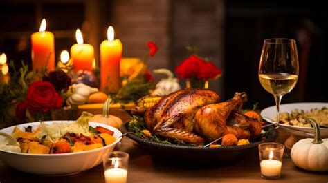 Premium Photo | Thanksgiving Feast Table with Turkey