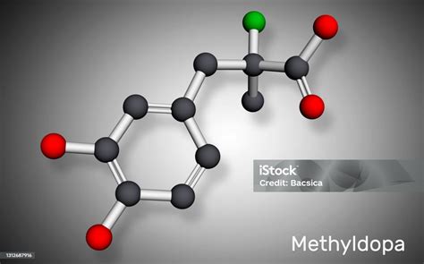Ilustración de Molécula De Metildopa Agente Antihipertensivo Antihipertensivo Y Simpatístico Es ...