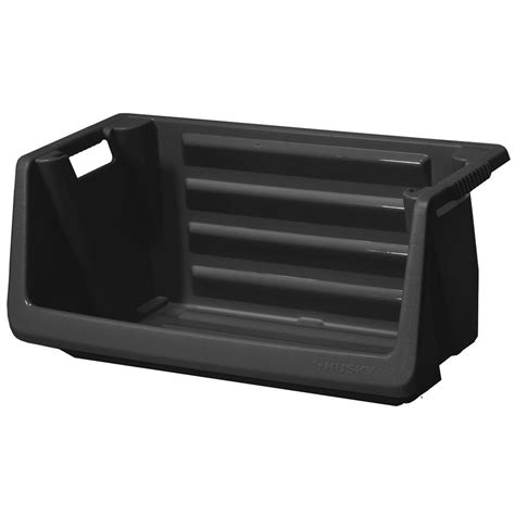 Husky Stackable Storage Bin In Black 232387 The Home Depot