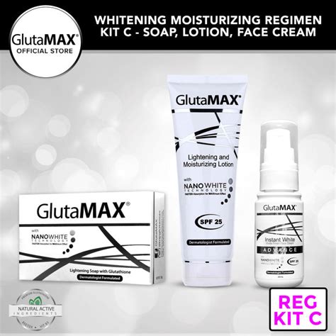 Glutamax Whitening Face And Body Moisturizing Regimen Kit C 60g Soap 90ml Lotion 30ml Face