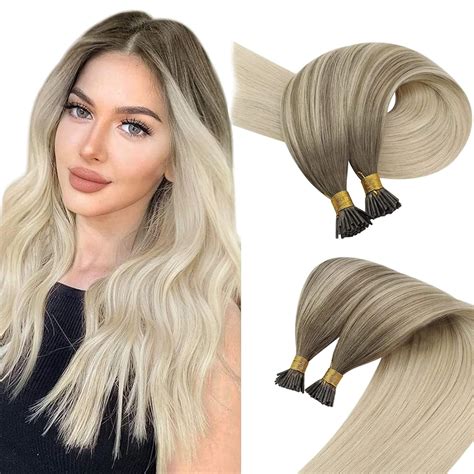 Amazon Sunny Balayage I Tip Hair Extensions Human Hair 20inch Pre