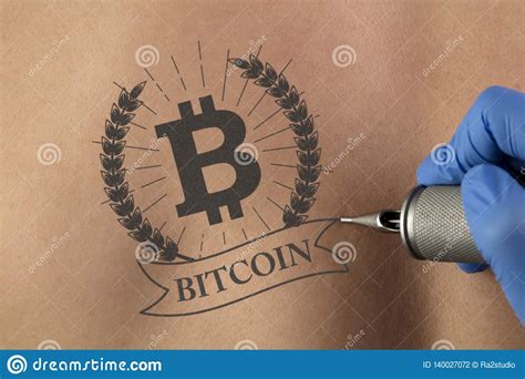 Tattooing Cryptocurrency Concept On Naked Back Stock Photo Image Of