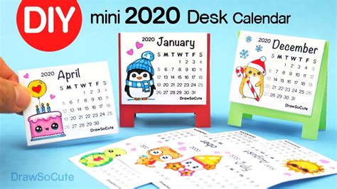 How To Make A Mini Desk Calendar With Stand Easy Diy Youtube