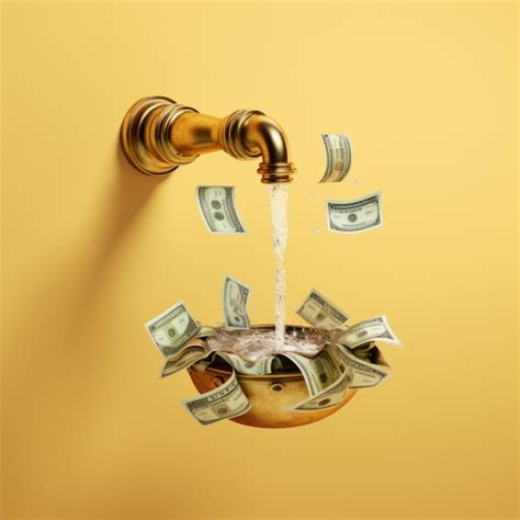 Premium Ai Image Golden Faucet Pouring Money Into A Bowl Ed Freeman Style