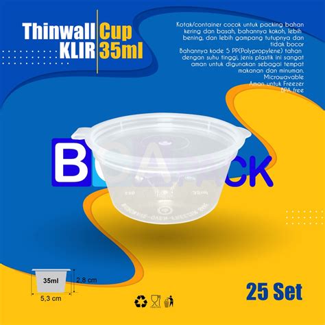 Jual Thinwall Klir Sauce Cup Ml Rectangle Anti Pecah Kotak Makan