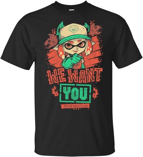 Splatoon 2 T Shirt We Want You T Shirt Black For Men Size S 5xl