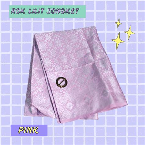 Jual Rok Lilit Songket Pink Rok Setelan Kebaya Rok Songket Pink Dan