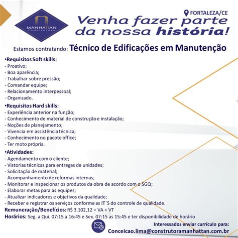 Vaga Para Tecnico Em Edifica Es Portal Vagas