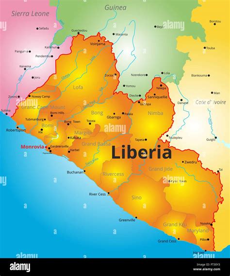 Mapa De Liberia Im Genes Vectoriales De Stock P Gina Alamy