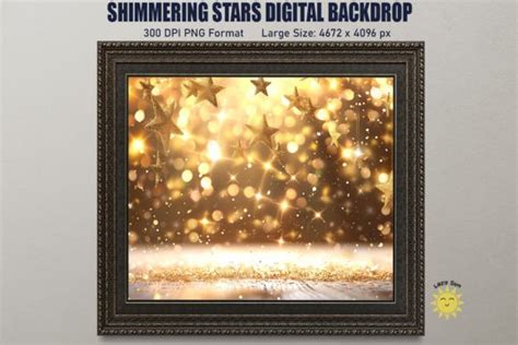 Shimmering Stars Digital Backdrop Graphic By Lazy Sun Creative Fabrica