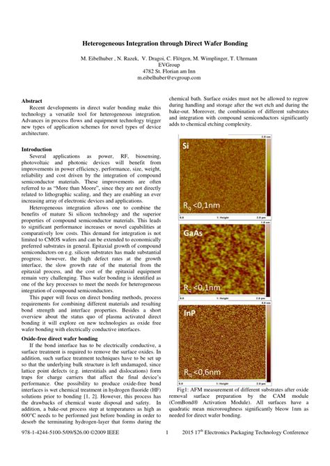 Pdf Heterogeneous Integration Through Direct Wafer Bonding