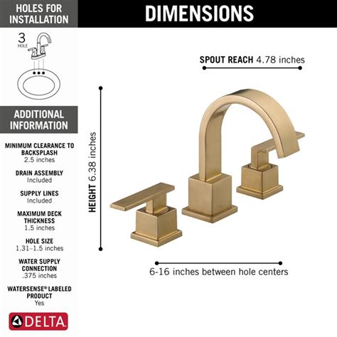 Delta Vero Champagne Bronze 2 Handle Widespread Watersense Mid Arc Bathroom Sink Faucet With