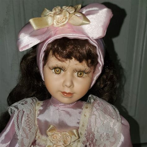 Brunette Porcelain Doll Etsy