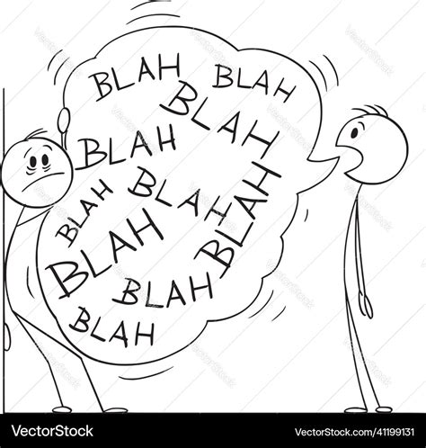 Talkative Person Talking Too Much Cartoon Stick Vector Image