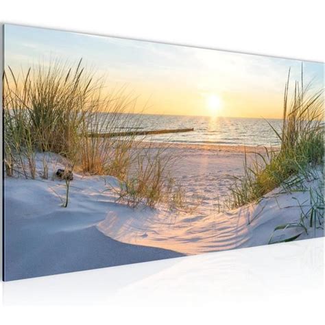 Runa Art Tableau Decoration Murale Coucher Du Soleil Plage 1 Partie