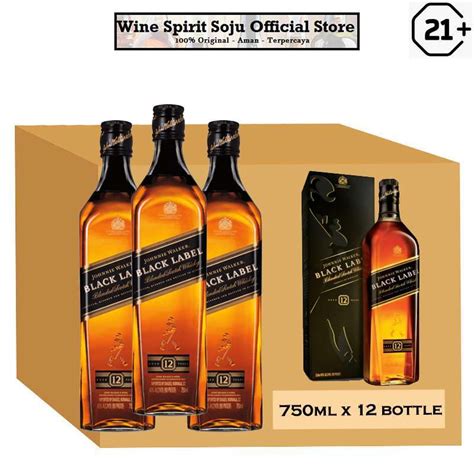 Promo 1 Karton Dus Johnnie Walker Black Label 750ml Diskon 3 Di