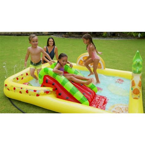 Piscina Inflável Infantil Intex Playground Frutas Fun Fruity 493 Litros