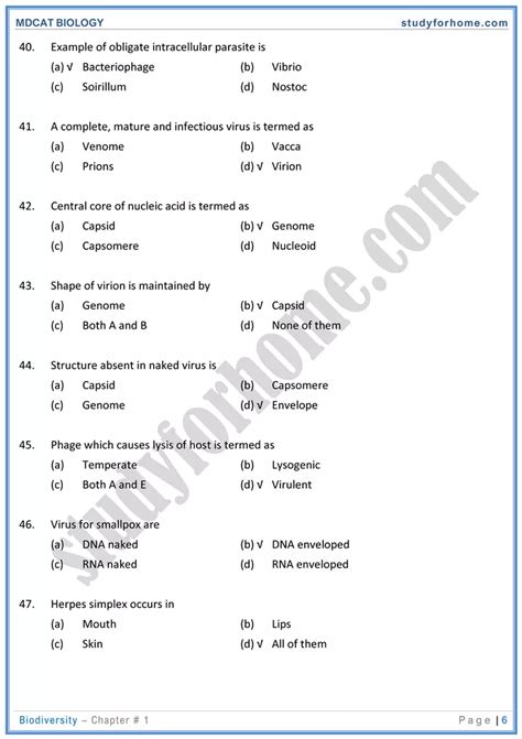 Mdcat Biology Chap Biodiversity Acellular Life Variety Of Life