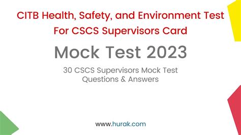 Citb Test Citb Health Safety And Environment Mock Test For Cscs Supervisors Card 30