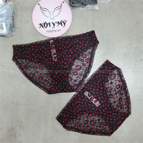 Quần lót Victorias Secret bikini ren màu đem tim 560502qcx Nội y Mỹ