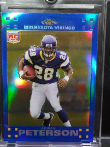 Topps Chrome Adrian Peterson Blue Refractor Rookie Card Rc Tc