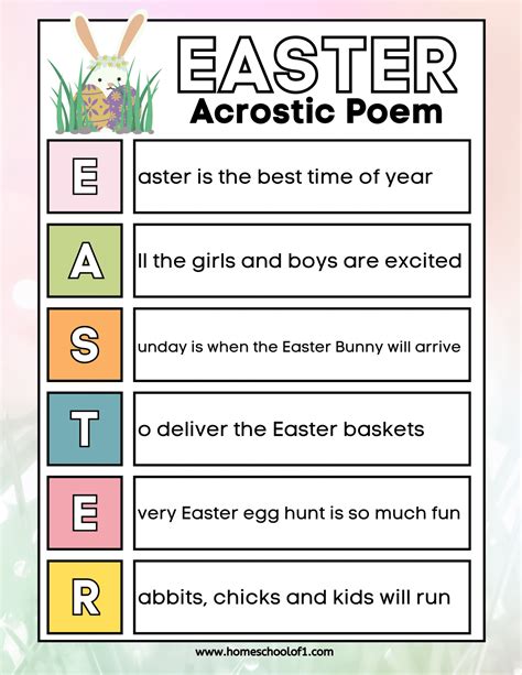 Easter Acrostic Poem Templates (8 Free Printables)