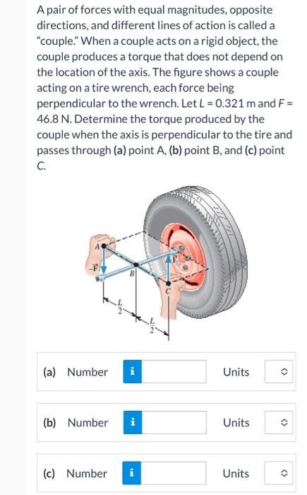 Solved A Pair Of Forces With Equal Magnitudes Opposite