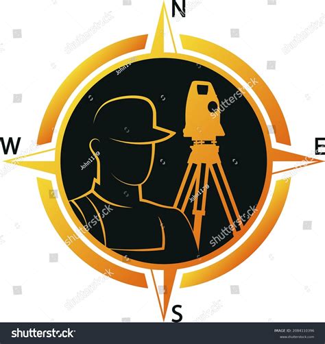 Wind Rose Surveying Instrument Symbol Land Stock Vector Royalty Free