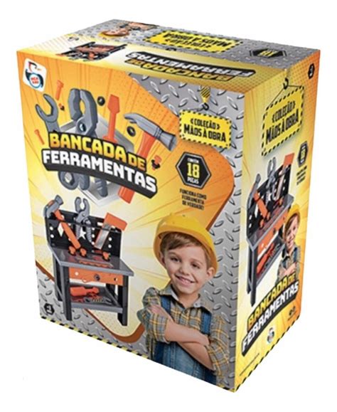 Kit Oficina De Ferramentas Infantil Bancada E Parafusadeira DengoToys