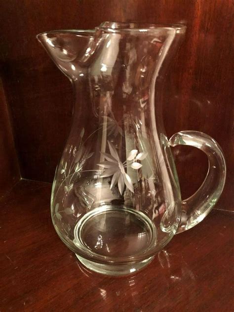 Vintage Princess House Heritage Collection Etched Crystal Water Juice Pitcher Ebay In 2020