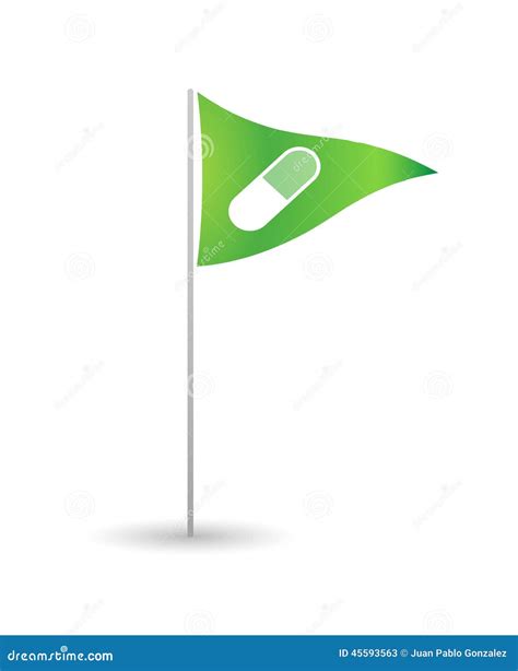 Flagge Mit Einer Pille Stock Abbildung Illustration Von Kennsatz