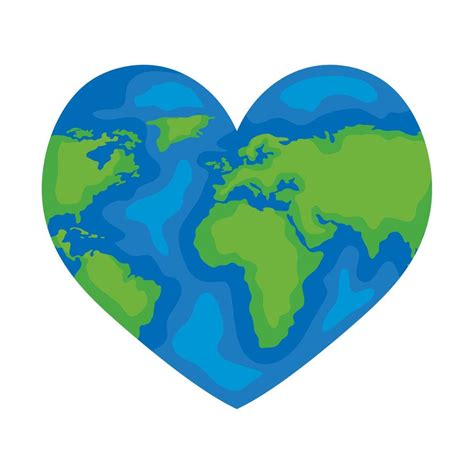 Heart Shaped Planet Earth 11375539 Vector Art At Vecteezy