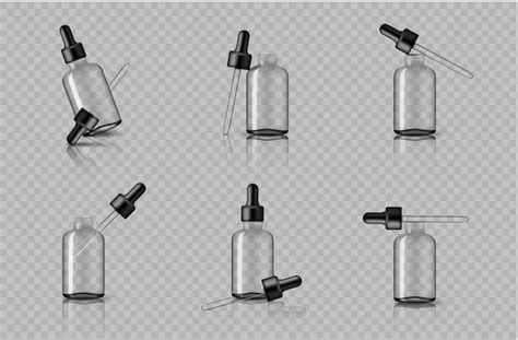 Premium Vector Mock Up Realistic Transparent Dropper Bottle