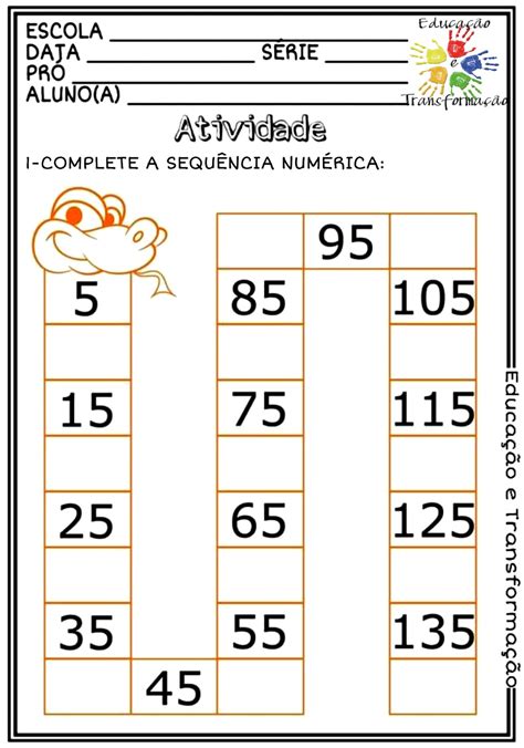 Atividade Pronta Sequencia Numerica E Quantidade Atividades Images