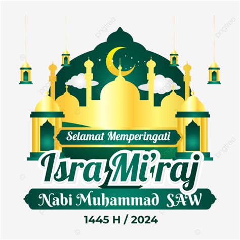 Kartu Ucapan Peringatan Isra Miraj 2024 Dengan Hiasan Lampion Islami