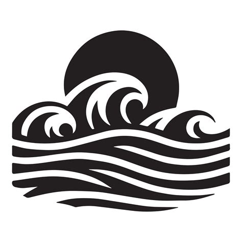 Ocean Waves illustration in black and white 46102692 Vector Art at Vecteezy