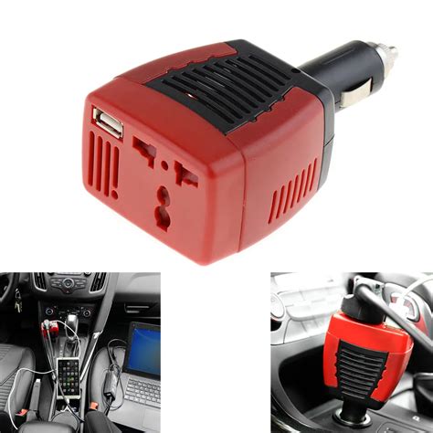 Portable Car Inverters Dc V To Ac V With V Usb Charger Port